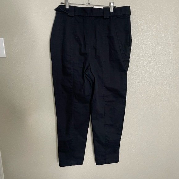 Who What Wear NWT Black Tie Waist Tapered Dress Pants 10 Button Hem - Picture 6 of 6
